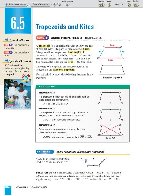 6 5 Trapezoids And Kites Nexuslearning Net