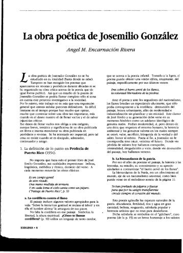 La obra poetica de Josemilio Gonzalez