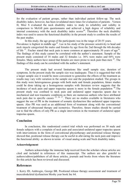 Effectiveness Of Positional Release Therapy In Treatment Of Trapezitis