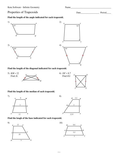 6-Properties of Trapezoids - Kuta Software