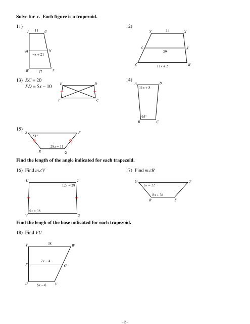 6-Properties of Trapezoids - Kuta Software