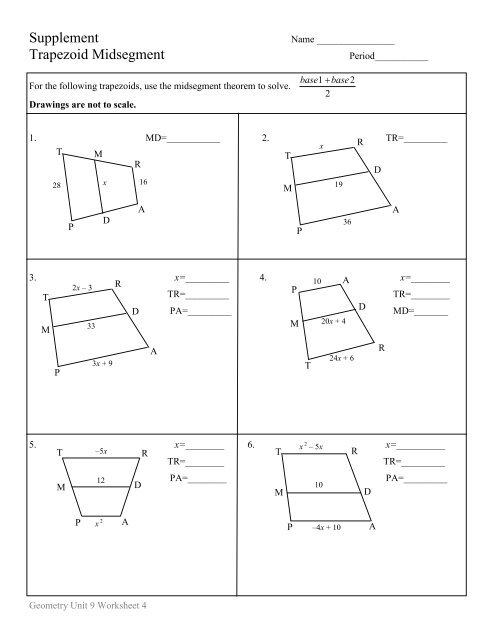 Supplement Trapezoid Midsegment - MrLarkins.com