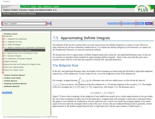 7.5 Approximating Definite Integrals