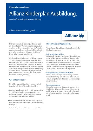 zum Kinderplan Ausbildung der Allianz