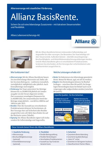 zur BasisRente der Allianz