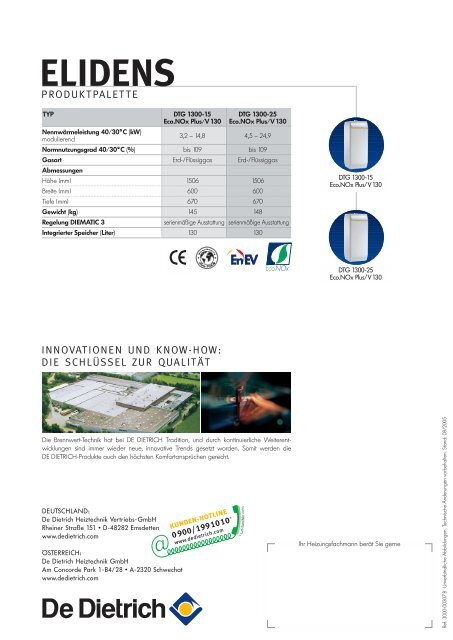 Endkundenprospekt Gas Brennwert Standheizkessel ELIDENS