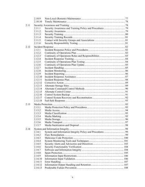 Catalog of Control Systems Security: Recommendations for Standards Developers