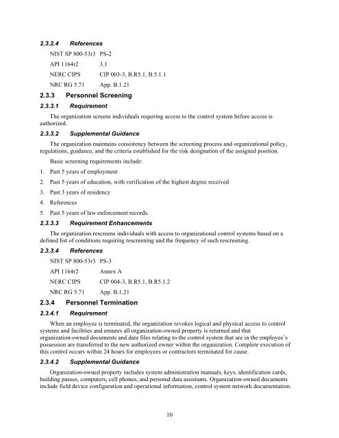 Catalog of Control Systems Security: Recommendations for Standards Developers