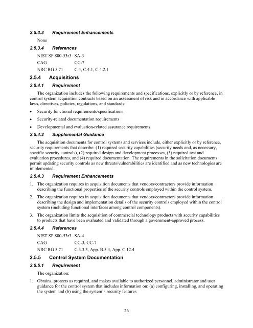 Catalog of Control Systems Security: Recommendations for Standards Developers