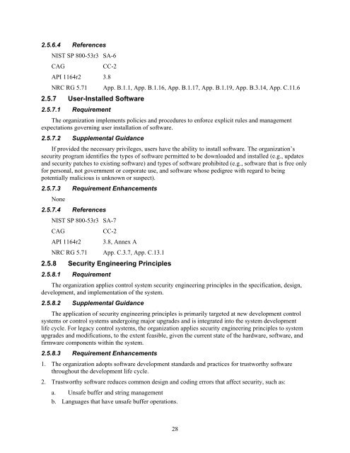 Catalog of Control Systems Security: Recommendations for Standards Developers