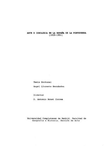 ARTE E IDEOLOGIA EN LA ESPAÑA DE I.A POSTGUERRA (1939 ...