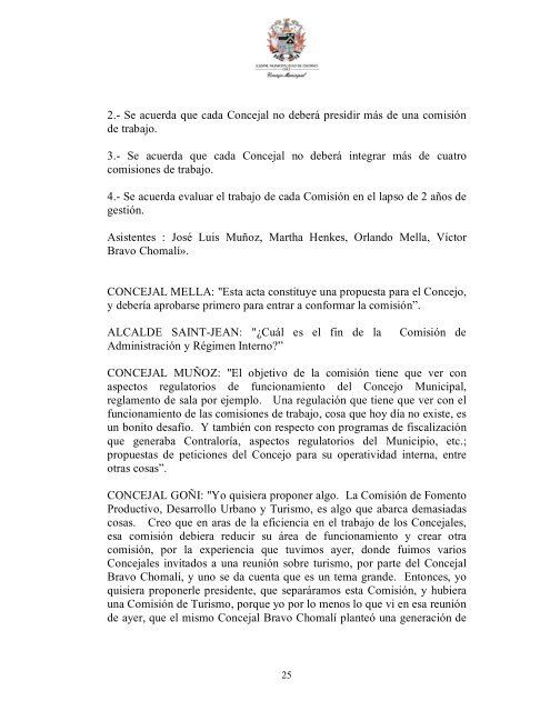 ACTA ORD.Nº01: SESIÓN ORDINARIA Nº01/2005. - Municipalidad ...