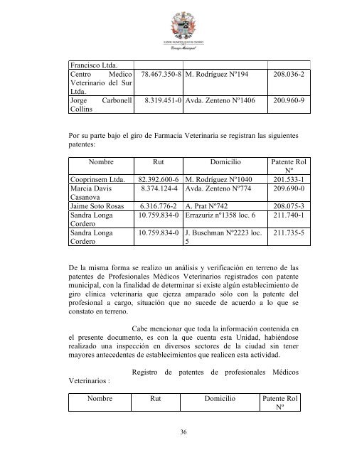 ACTA ORD.Nº01: SESIÓN ORDINARIA Nº01/2005. - Municipalidad ...