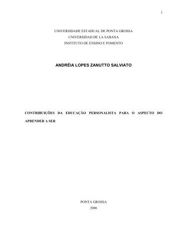 andréia lopes zanutto salviato - Instituto de Ensino e Fomento