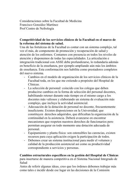 Prof. Dr. Francisco González - Sindicato Médico del Uruguay