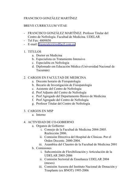 Prof. Dr. Francisco González - Sindicato Médico del Uruguay