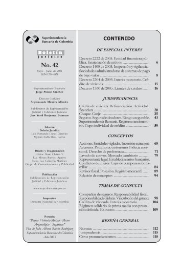 Boletín Jurídico 42 - Superintendencia Financiera de Colombia