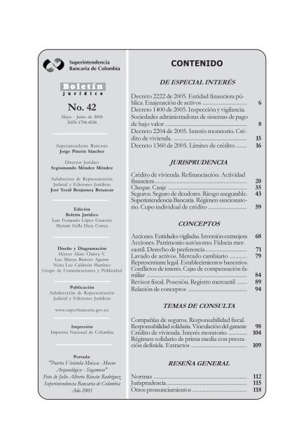 Boletín Jurídico 42 - Superintendencia Financiera de Colombia