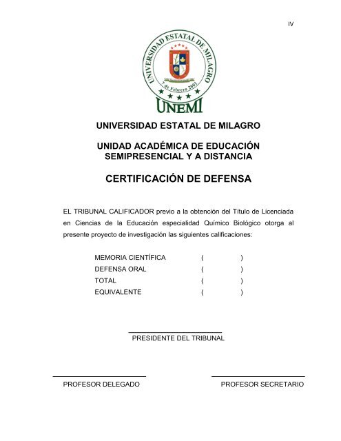 UNIVERSIDAD ESTATAL DE MILAGRO - Repositorio de la ...