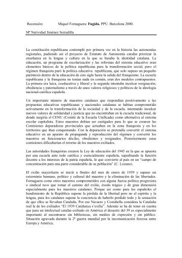 Fornaguera, M. Fugida (PDF) - PEDAGOGÍA - EDUCACIÓN - Mª ...