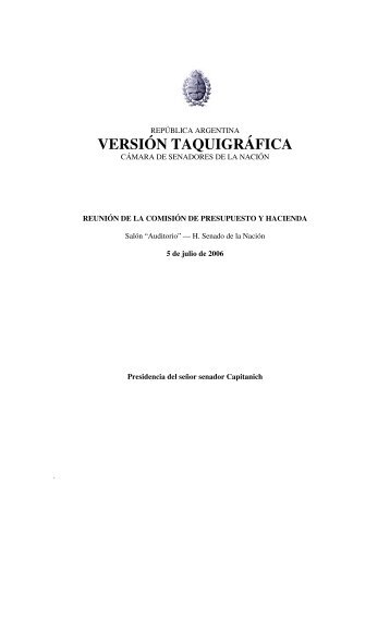 VERSIÓN TAQUIGRÁFICA - Honorable Senado de la Nación