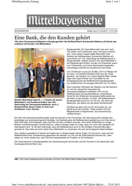 Eine Bank, die den Kunden gehört - MZ 03/2013 - Raiffeisenbank ...
