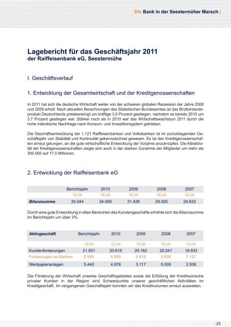 Jahresbericht 2011 - Raiffeisenbank eG
