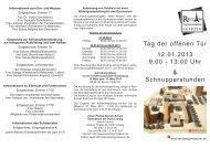 Tag der offenen Tür 12.01.2013 9:00 - 13:00 Uhr & Schnupperstunden