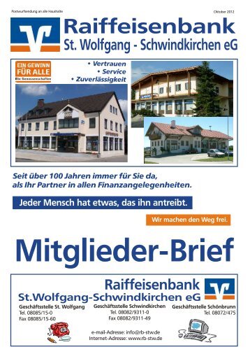 Mitgliederbrief Herbst 2012 - Raiffeisenbank St. Wolfgang ...