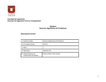 Syllabus - Facultad de Ingeniería