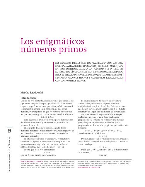 Los enigmáticos números primos - Cinvestav