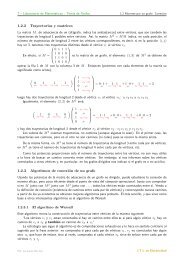 1.2.2 Trayectorias y matrices 1.2.3 Algoritmos de conexión de un grafo