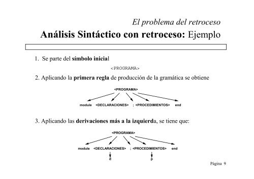 análisis sintáctico descendente sin retroceso - Blearning