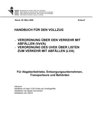 VeVA Handbuch Vollzug - A&M AG Recycling Center