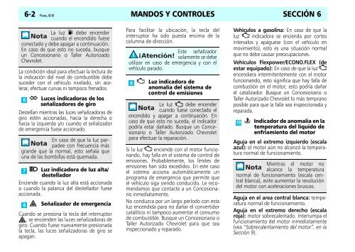 MANDOS Y CONTROLES SECCIÓN 6 Tablero de instrumentos