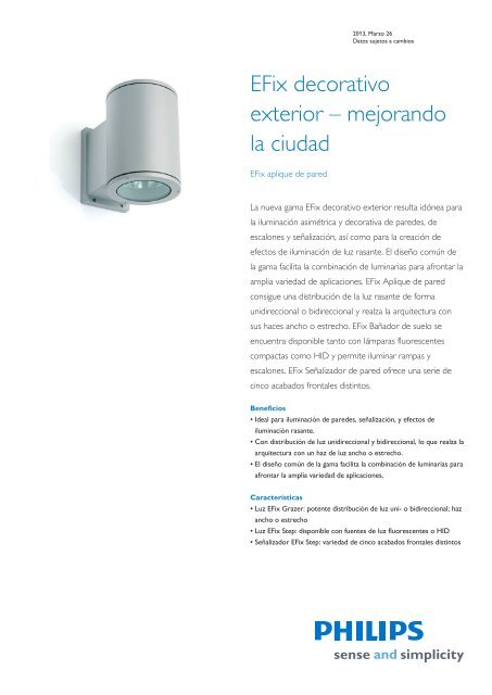 Product Familiy Leaflet: EFix aplique de pared - Philips