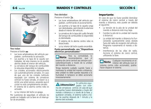 MANDOS Y CONTROLES SECCIÓN 6 Tablero de instrumentos *