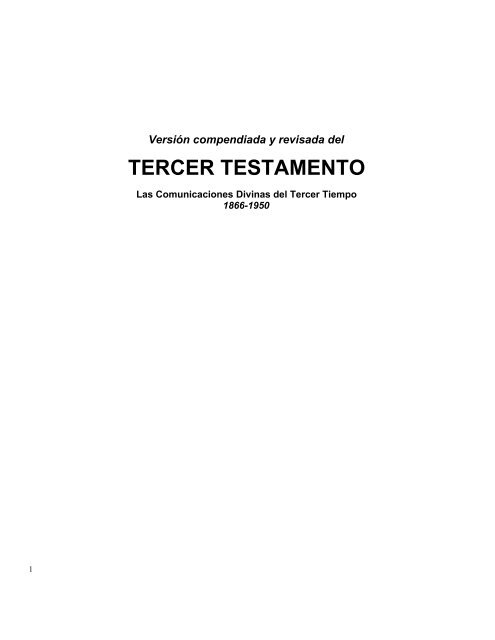 Tercer Testamento - El Libro de la Vida Verdadera