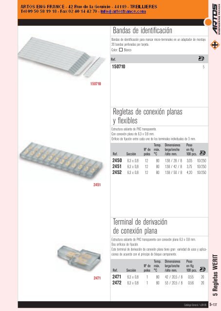 5 Bridas sujetacables - Artos Engineering France