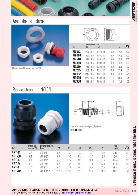 5 Bridas sujetacables - Artos Engineering France