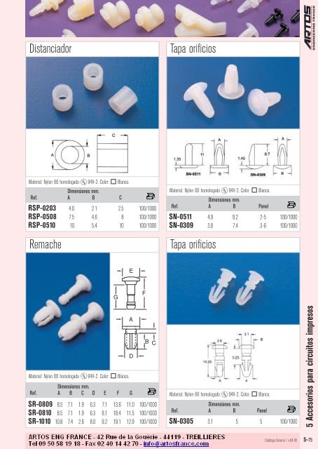 5 Bridas sujetacables - Artos Engineering France