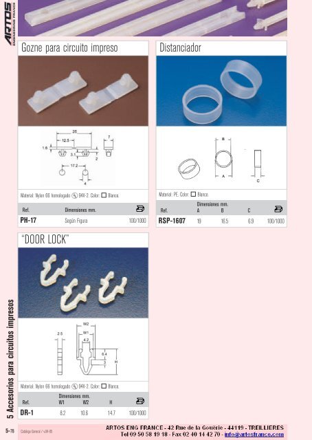 5 Bridas sujetacables - Artos Engineering France