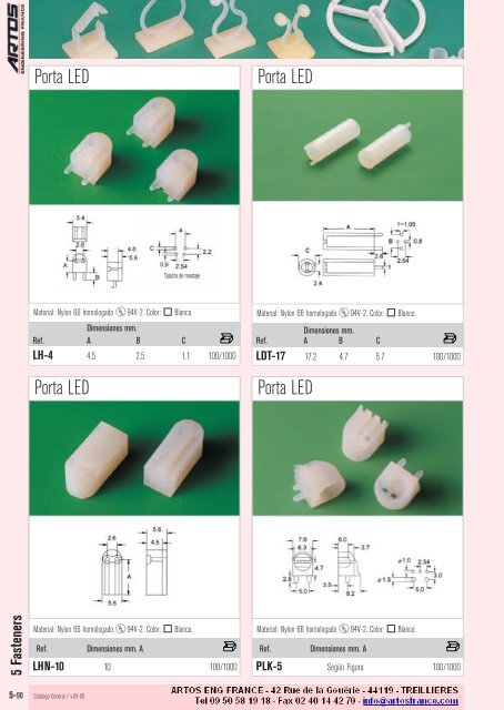 5 Bridas sujetacables - Artos Engineering France