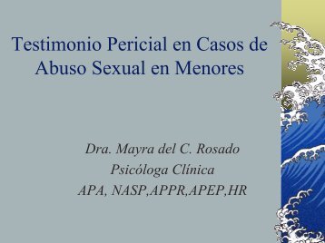 Testimonio Pericial en Caso de Abuso Sexual en Menores
