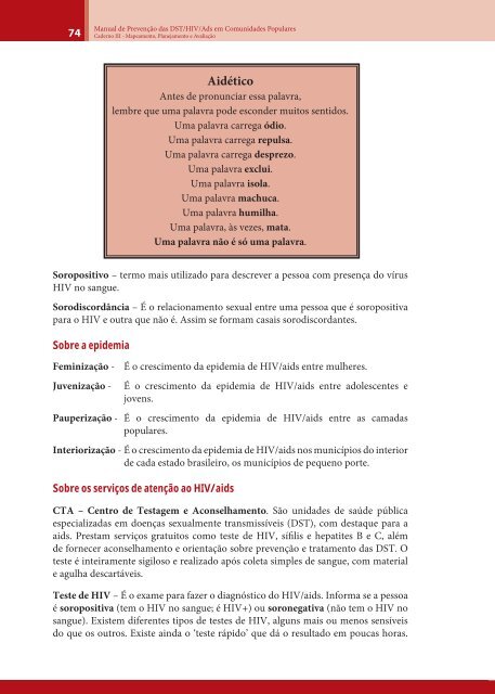 Manual de Prevenção das DST/HIV/Aids em Comunidades Populares