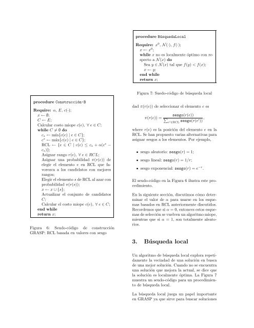 Procedimientos de búsqueda miopes aleatorizados y adaptativos