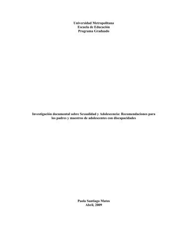 Investigación documental sobre sexualidad y adolescencia