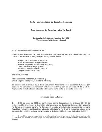 Corte Interamericana de Derechos Humanos Caso Nogueira de ...