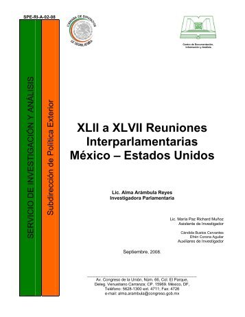 XLII a XLVII Reuniones Interparlamentarias México – Estados Unidos