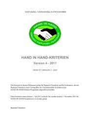 HAND IN HAND-KRITERIEN - Rapunzel Naturkost AG